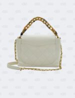 Chanel White Quilted Matelasse 2Way Chain Shoulder Bag