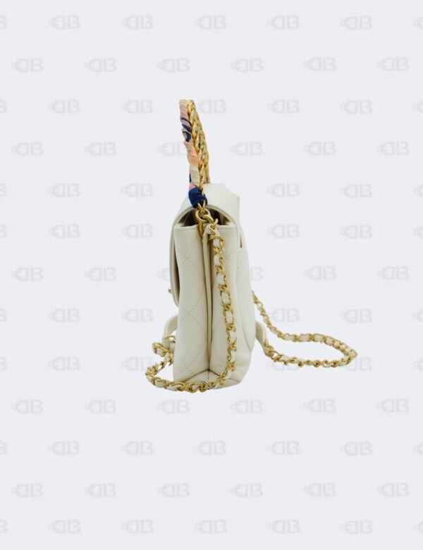 Chanel White Quilted Matelasse 2Way Chain Shoulder Bag