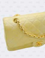 Chanel Yellow Iridescent Glazed Calfskin Medium Classic Double Flap Bag