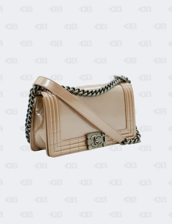 Chanel Light Pink Iridiscent Glazed Calfskin Medium Boy Flap Bag