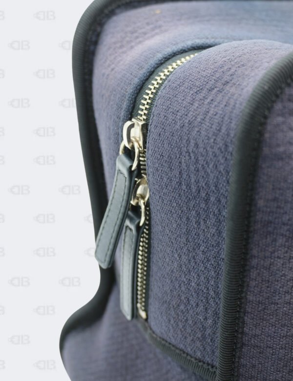 Chanel Cc Navy Black Mixed Fibers Deauville Bowling Bag