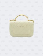 Chanel CC White Crystal Top Handle Flap Bag