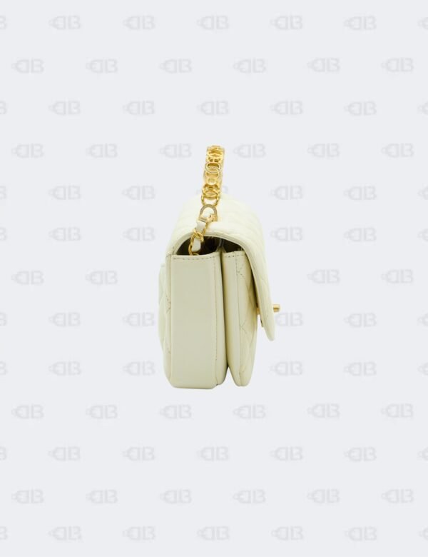 Chanel CC White Crystal Top Handle Flap Bag
