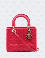 Christian Dior Medium Fuchsia Cannage Lambskin Lady Dior Tote Bag