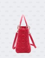 Christian Dior Medium Fuchsia Cannage Lambskin Lady Dior Tote Bag