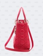 Christian Dior Medium Fuchsia Cannage Lambskin Lady Dior Tote Bag