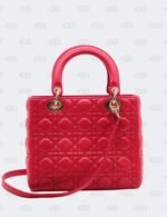 Christian Dior Medium Fuchsia Cannage Lambskin Lady Dior Tote Bag