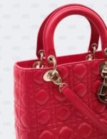Christian Dior Medium Fuchsia Cannage Lambskin Lady Dior Tote Bag