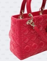 Christian Dior Medium Fuchsia Cannage Lambskin Lady Dior Tote Bag