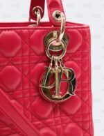 Christian Dior Medium Fuchsia Cannage Lambskin Lady Dior Tote Bag