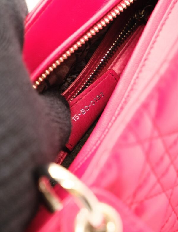 Christian Dior Medium Fuchsia Cannage Lambskin Lady Dior Tote Bag