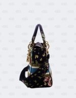 Christian Dior Medium Blue Embroidered Canvas Lady D-Lite Tote Bag