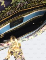 Christian Dior Medium Blue Embroidered Canvas Lady D-Lite Tote Bag