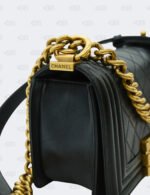 Chanel Black Quilted Calfskin Leather Small Boy Flap Bag