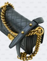 Chanel Black Quilted Calfskin Leather Small Boy Flap Bag