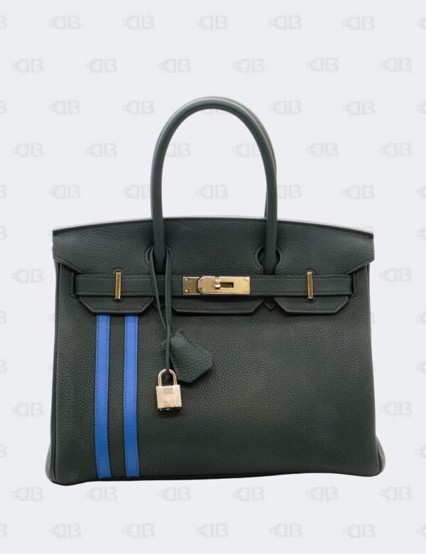 Hermes Birkin 30 Vert Cypress Blue Zellige Officier Togo Swift Leather