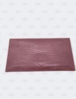 Ysl Burgundy Uptown Clutch In Croco - Embossed Leather