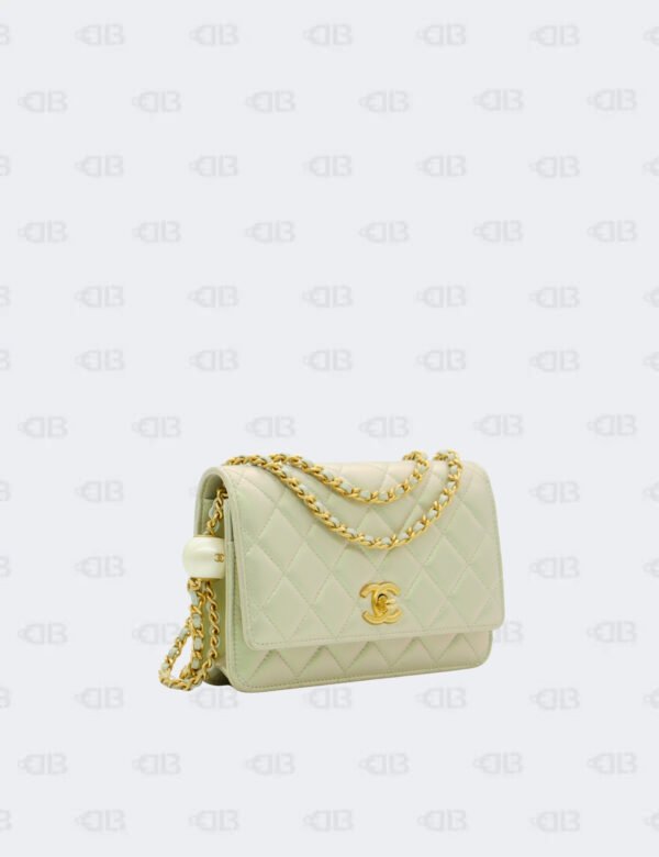 Chanel Lambskin Iridescent Pearl Crush Wallet On Chain
