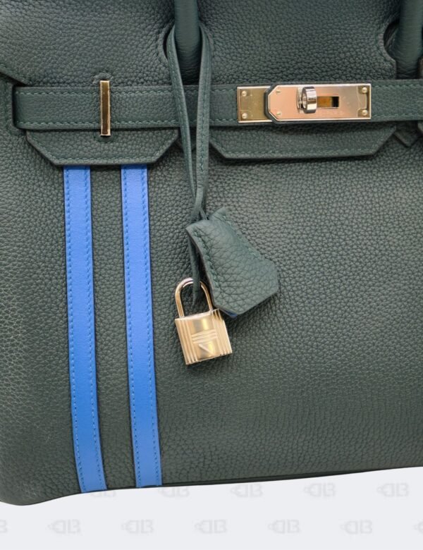 Hermes Birkin 30 Vert Cypress Blue Zellige Officier Togo Swift Leather