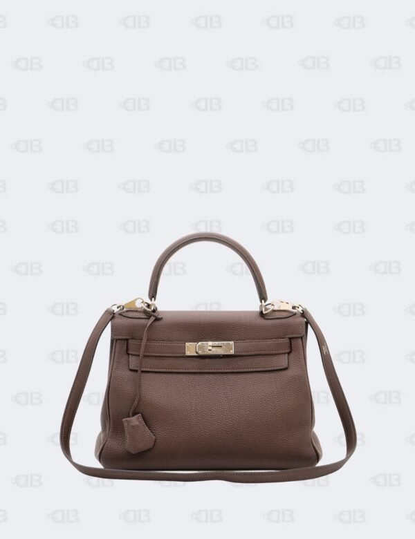 Hermès Kelly 28 Havane Clemence with Palladium Hardware