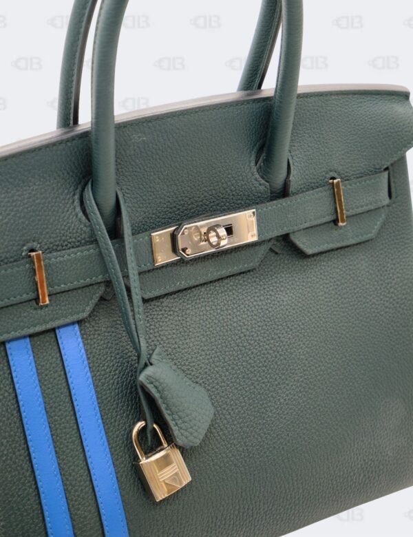 Hermes Birkin 30 Vert Cypress Blue Zellige Officier Togo Swift Leather
