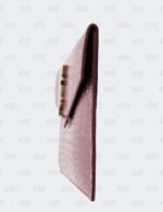 Ysl Burgundy Uptown Clutch In Croco - Embossed Leather