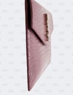 Ysl Burgundy Uptown Clutch In Croco - Embossed Leather