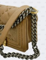 Chanel Brown Wild Stitch Two Tone Hardware Small Boy Flap Bag