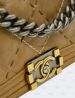 Chanel Brown Wild Stitch Two Tone Hardware Small Boy Flap Bag