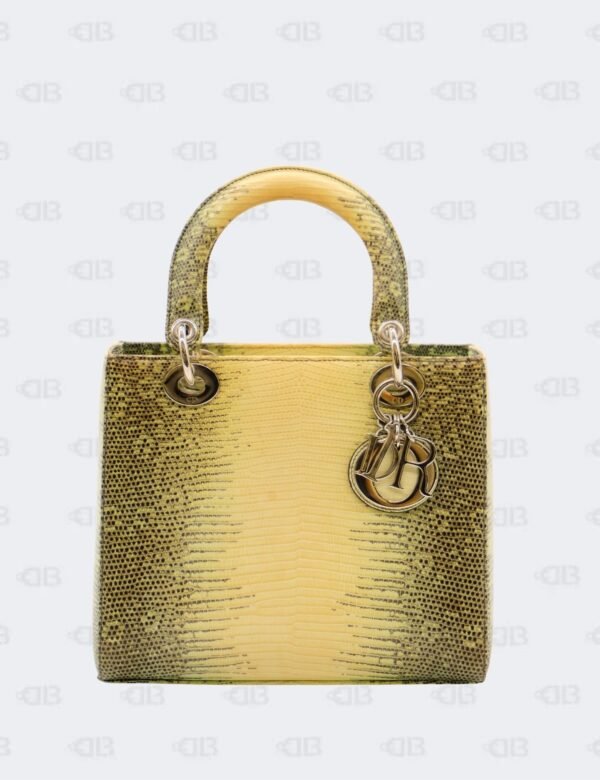 Christian Dior Medium Lizard Himalayan Leather Lady Dior Tote Bag