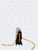 Valentino Garavani Grey Leather Appliques Gold Micro Rockstud Crossbody Bag