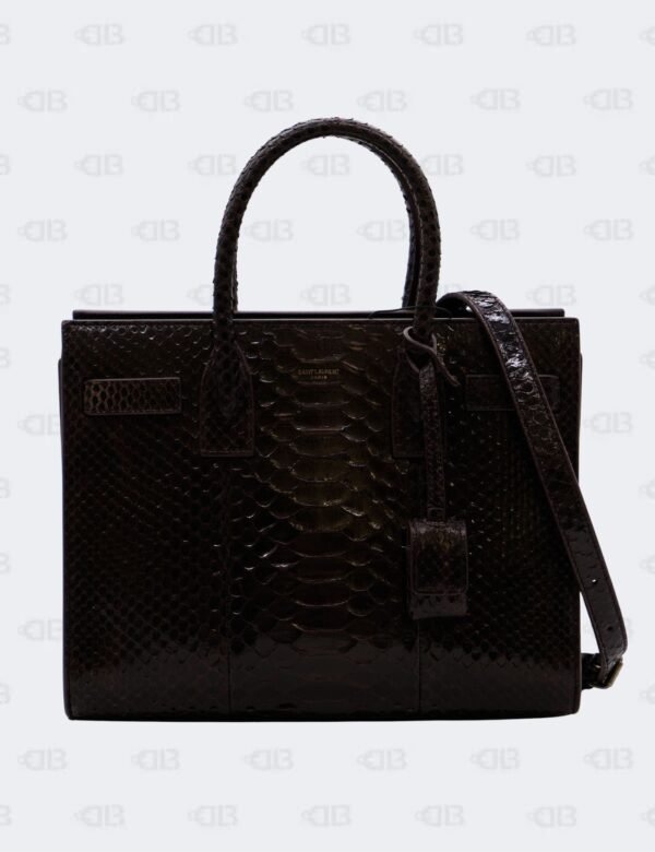 YSL Dark Brown Python Nano Sac De Jour