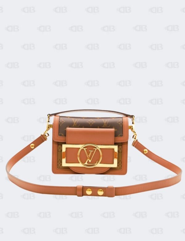 Louis Vuitton Monogram Reverse Coated Canvas Mini Dauphine Lock XL Bag