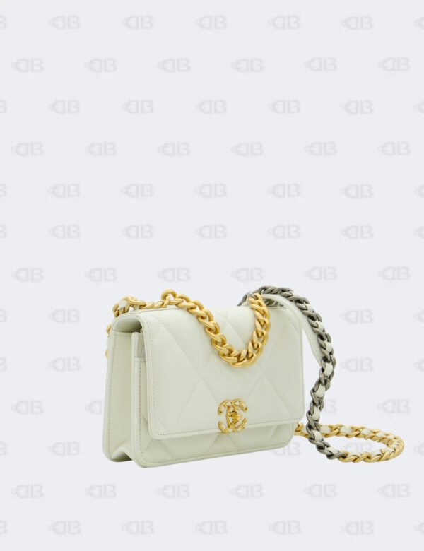 Chanel White Small C19 Wallet On Chain