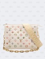 Louis Vuitton White Garden Multicolored Floral Coussin PM Monogram Embossed Shoulder Bag