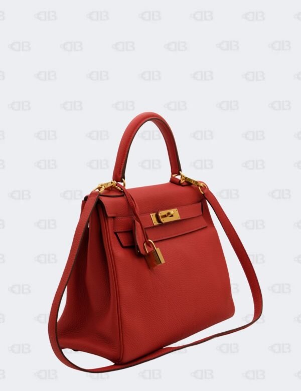 Hermès Kelly 28 Rouge Vif Togo with Gold Hardware