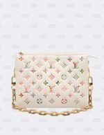 Louis Vuitton White Garden Multicolored Floral Coussin PM Monogram Embossed Shoulder Bag