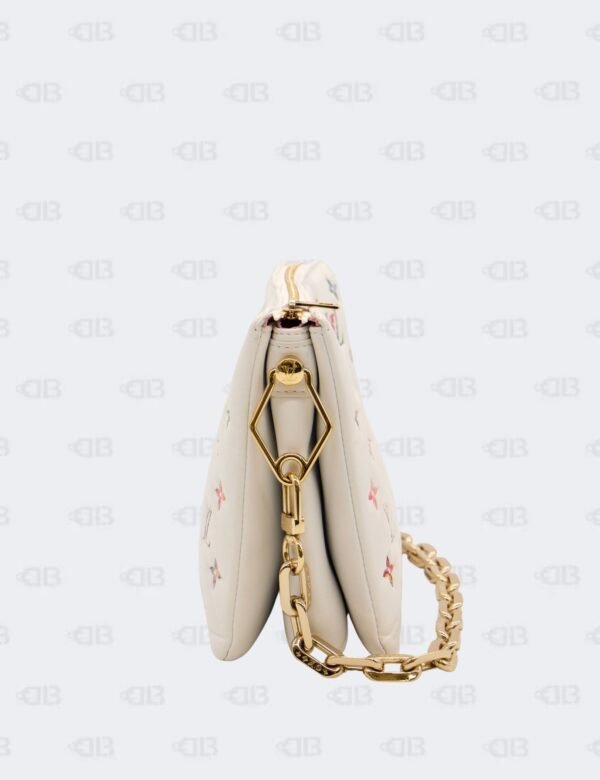 Louis Vuitton White Garden Multicolored Floral Coussin PM Monogram Embossed Shoulder Bag