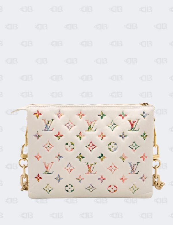 Louis Vuitton White Garden Multicolored Floral Coussin PM Monogram Embossed Shoulder Bag