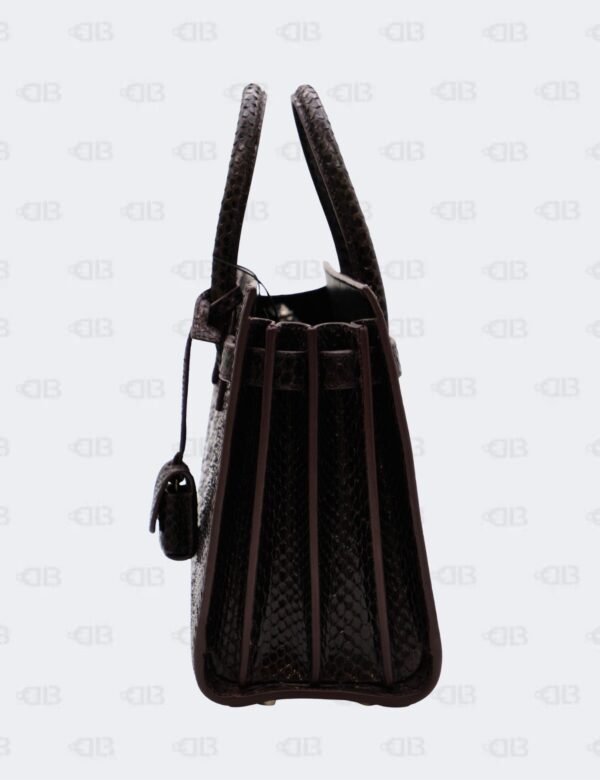 YSL Dark Brown Python Nano Sac De Jour