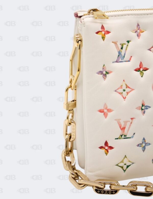 Louis Vuitton White Garden Multicolored Floral Coussin PM Monogram Embossed Shoulder Bag