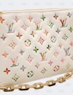 Louis Vuitton White Garden Multicolored Floral Coussin PM Monogram Embossed Shoulder Bag