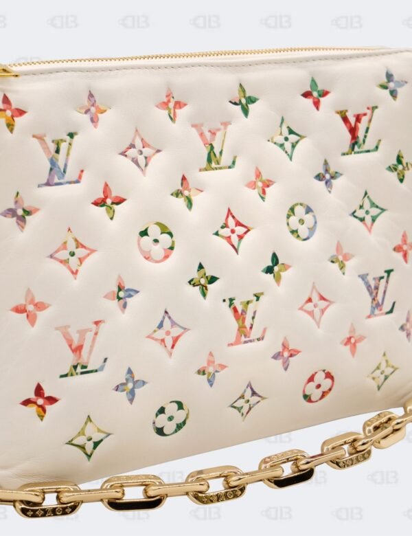 Louis Vuitton White Garden Multicolored Floral Coussin PM Monogram Embossed Shoulder Bag