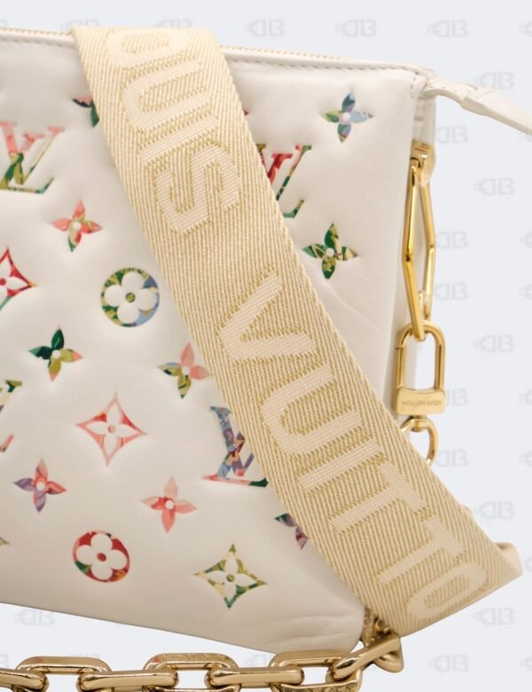 Louis Vuitton White Garden Multicolored Floral Coussin PM Monogram Embossed Shoulder Bag