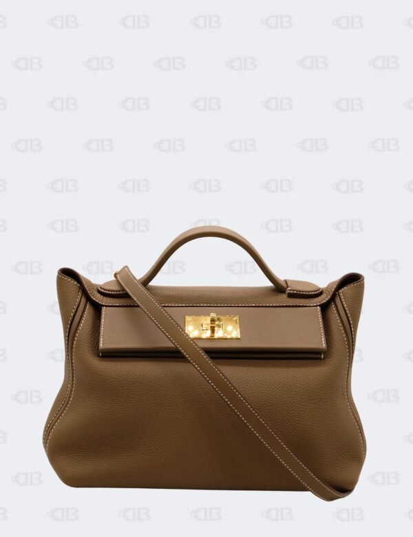 Hèrmes 24/24 Etoupe Clemence and Swift 29 with Gold Hardware