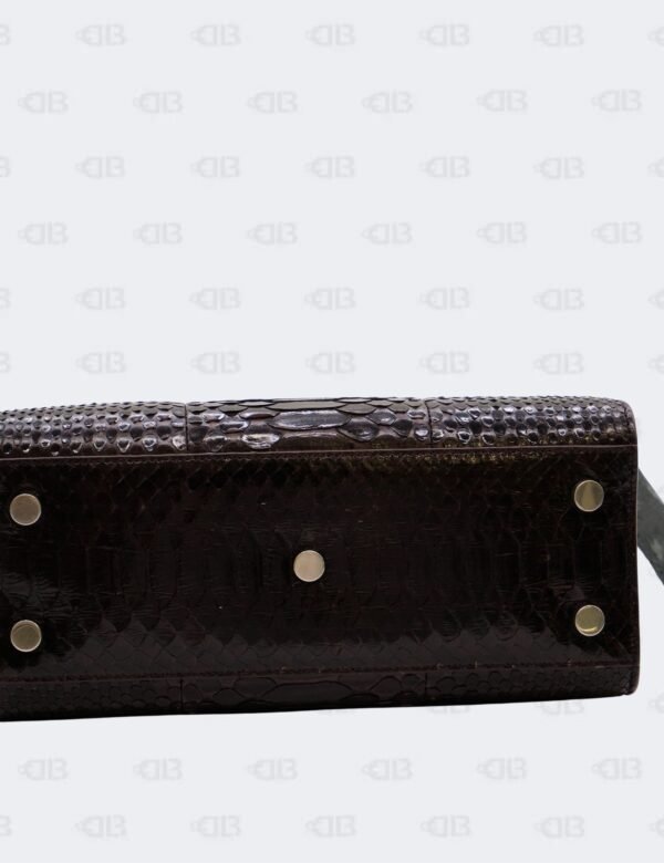 YSL Dark Brown Python Nano Sac De Jour