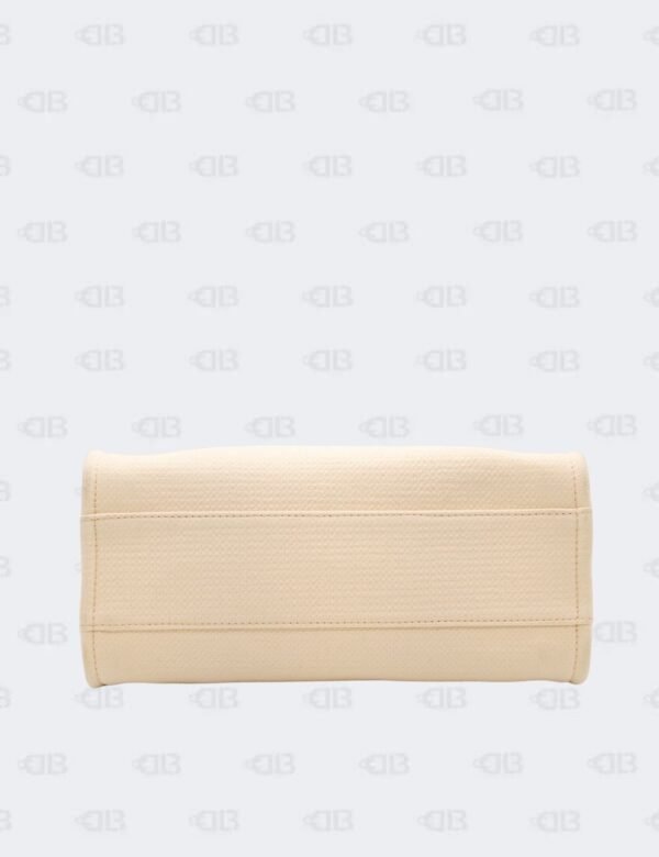 Chanel Cream Deauville Fabric Medium Tote Bag