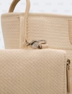 Chanel Cream Deauville Fabric Medium Tote Bag