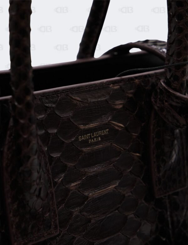 YSL Dark Brown Python Nano Sac De Jour