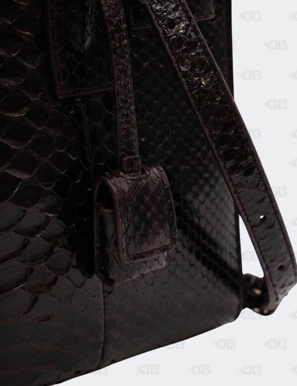 YSL Dark Brown Python Nano Sac De Jour